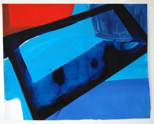 Azul Especular, 2012, Óleo s/papel, 69 x 86 cm